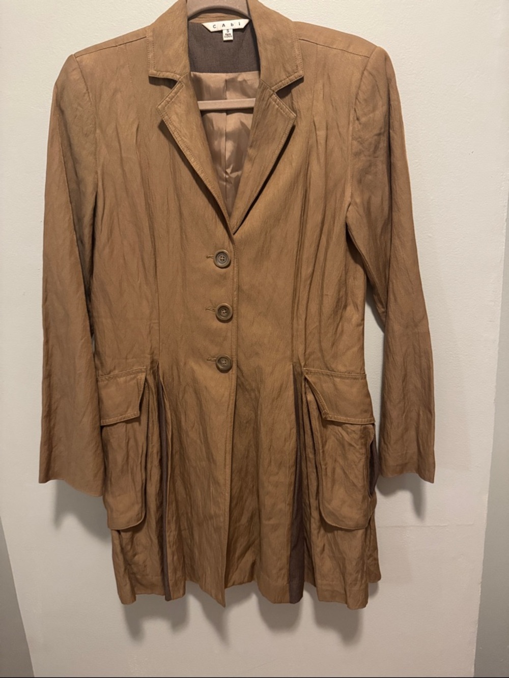 CAbi Camel/Tan Three-Button Tailored Jacket